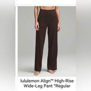 Lululemon size 6, expresso Align high rise wide leg
